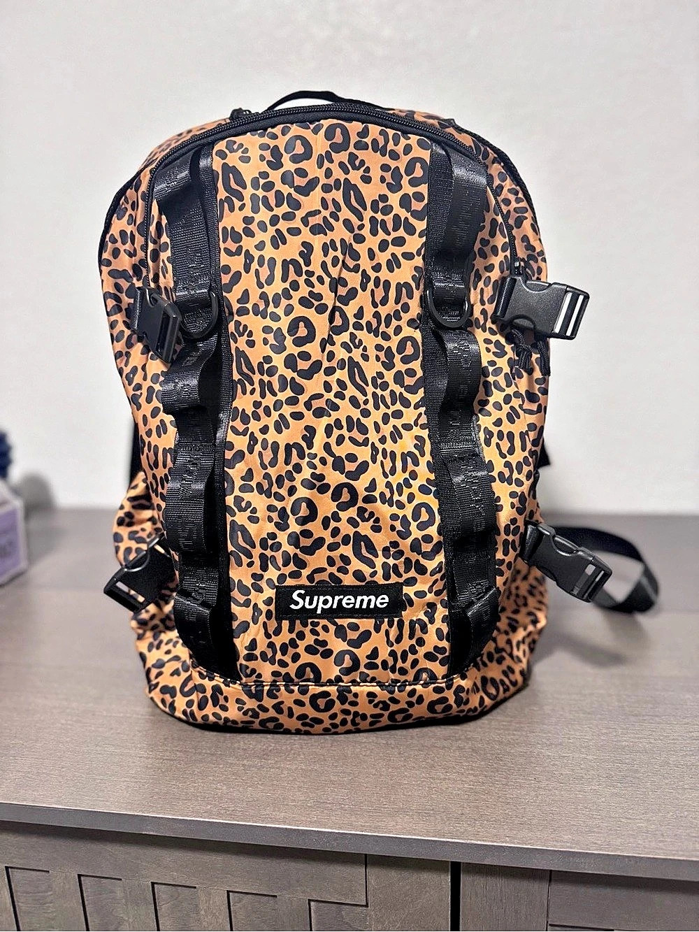 Supreme Leopard Backpack Brown & Black Animal Print